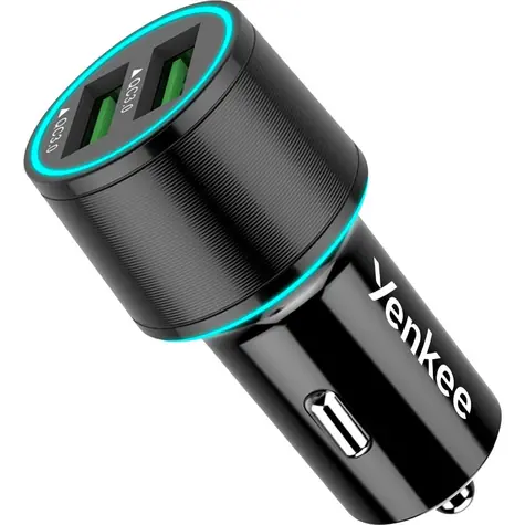 YENKEE YAC 2136 USB schwarz / Autoladegerät / 2x USB-A / QC 3.0 / 36W