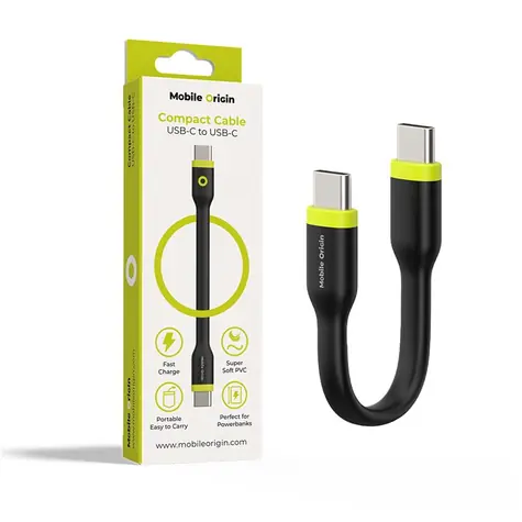 Mobile Origin Compact Cable USB-C auf USB-C schwarz / 10 cm
