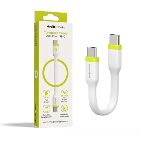 Mobile Origin Compact Cable USB-C auf USB-C weiß / 10 cm