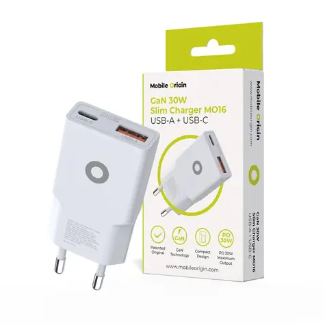 Mobile Origin GaN 30W Slim Charger MO16 / Ladegerät / USB-A + USB-C