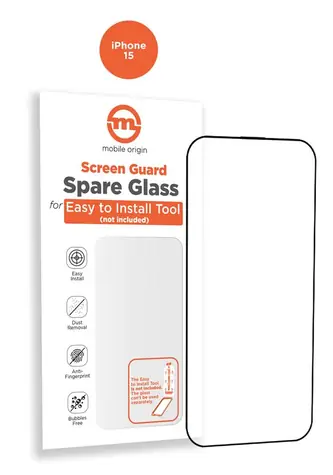 Mobile Origin Orange Screen Guard Ersatzglas Apple iPhone 15 / Ersatzglas für Einbauset