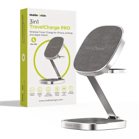 Mobile Origin TravelCharge PRO silber / Ladestation