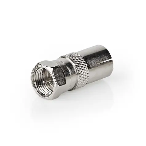 Nedis Satellite - Antennenadapter / F / IEC (Koax) / vernickelt / 75 Ohm / Metall 