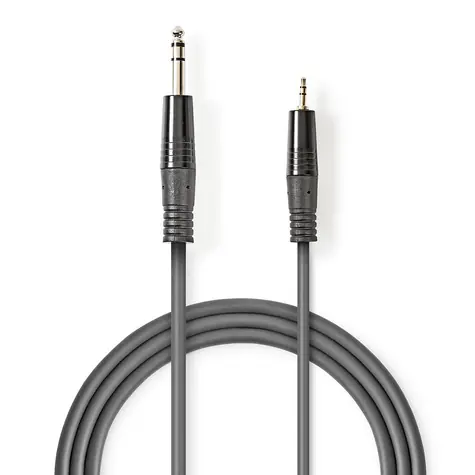 Nedis Stereo-Audiokabel 6,35 mm Klinke (M) - 3,5 mm Klinke (M) 1,50 m Dunkelgrau
