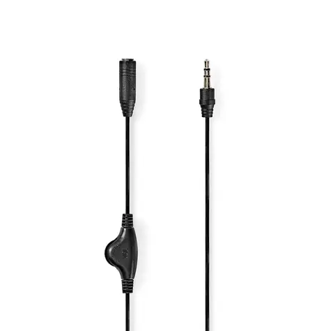 Nedis Stereo-Audiokabel 3,5 mm Klinke (M) - 3,5 mm Klinke (F) 1,00 m Schwarz