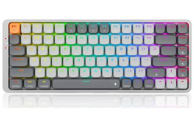 Ausgepackt - Redragon K652 Azurgrau / Kabellose Gaming-Tastatur / mechanisch / rote Schalter / USB / RF 2,4 GHz / Bluetooth / US / ausgepackt