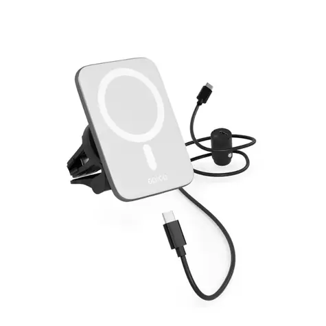 Ausgepackt - Epico Qi2 Mag+ Wireless Car Charger 15W silber-weiß / ausgepackt