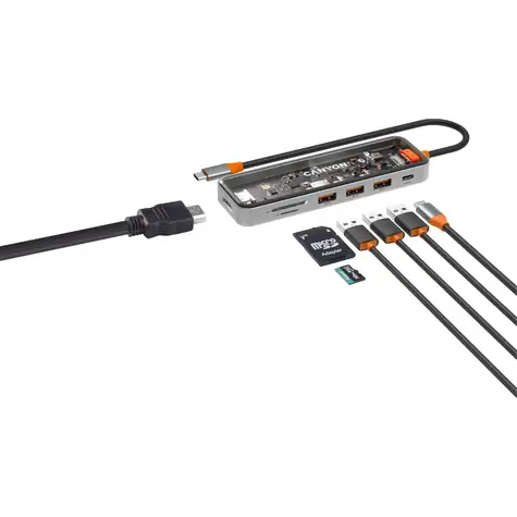 Canyon CNS-TDS13 Port-Replikator / 1xUSB-C PD 100W / 1xHDMI (4K) / 3x USB 3.0 / SD- & microSD-Lesegerät