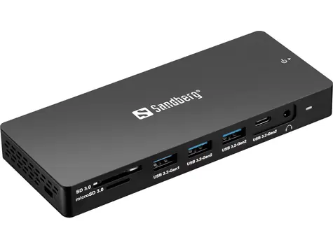 Sandberg USB-C 13in1 Dockingstation schwarz / HDMI & DP & VGA & USB & SD & Ethernet (100 W)