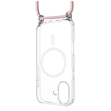 FIXED MagPure Neck Case mit rosa Lanyard für Apple iPhone 17