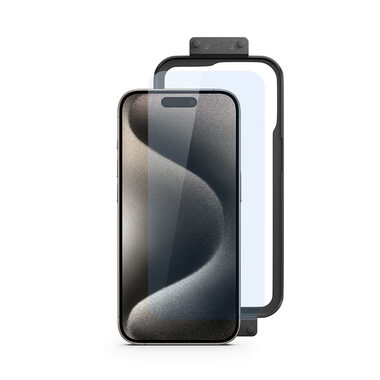 Spello Clear Glass Schutzglas für Apple iPhone 15 / mit Einbaurahmen / 2St