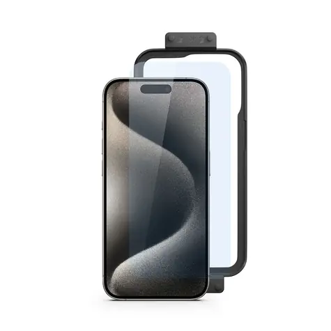 Spello Clear Glass Schutzglas für Apple iPhone 15 / mit Einbaurahmen / 2St