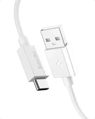 Spigen ACA08715 Essential USB-A auf USB-C 60W Kabel 1m weiß / USB 2.0