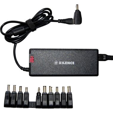 Xilence Universal-Laptop-Ladeadapter 75W schwarz / 9 Anschlüsse / LED-Anzeige 
