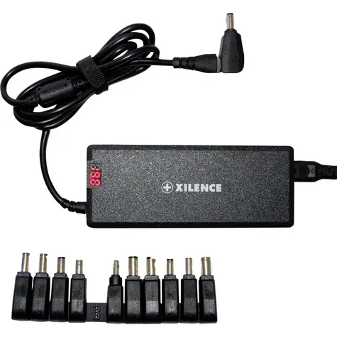 Xilence Universal-Laptop-Ladeadapter 75W schwarz / 9 Anschlüsse / LED-Anzeige 