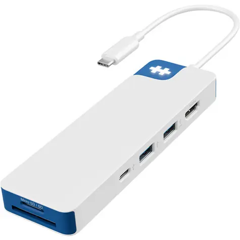 Targus HyperDriveFlex 8 Port USB-C Hub blau-weiß / HDMI / 2x USB / USB-C 100W PD / 3,5-mm-Klinkenanschluss / SD- und microSD-Kartenleser