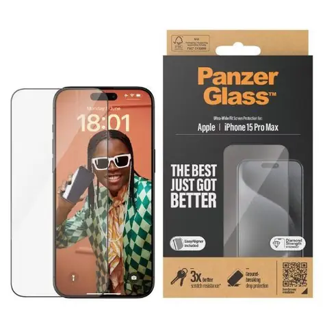 PanzerGlass Keramik Apple iPhone 15 Pro Max mit Installationsrahmen