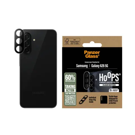 PanzerGlass Hoops - Transparente Schutzringe für die Kameralinsen des Samsung Galaxy A26 5G