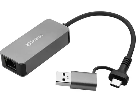 Sandberg USB-C/A 2,5-GbE-RJ45-Adapter / USB-C/A-zu-RJ45-Adapter