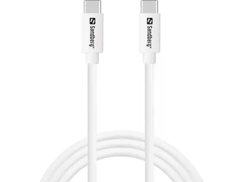 Sandberg SAVER USB-C- Cable 1 m 65 W weiß / USB-C-zu-USB-C-Ladekabel