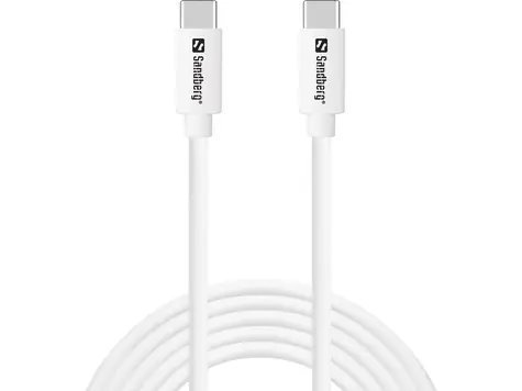 Sandberg SAVER USB-C- Cable 2 m 65 W weiß / USB-C-zu-USB-C-Ladekabel