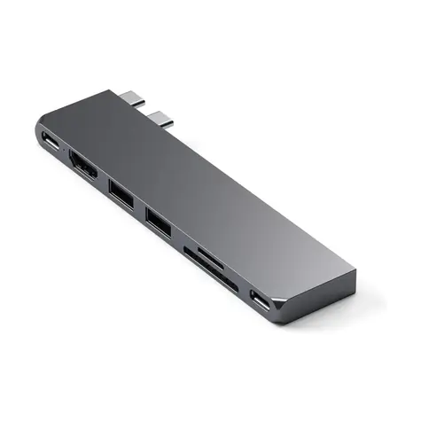 Satechi Pro Hub Slim, grau / USB 4 / HDMI / 2x USB-A / microSD / SD / USB-C