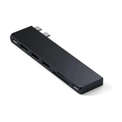 Satechi Pro Hub Slim schwarz / USB 4 / HDMI / 2x USB-A / microSD / SD / USB-C