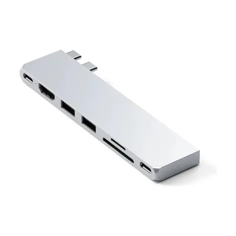 Satechi Pro Hub Slim silber / USB 4 / HDMI / 2x USB-A / microSD / SD / USB-C