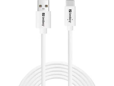 Sandberg USB-C > USB-A 2.0 2M SAVER weiß / USB-A auf USB-C Kabel