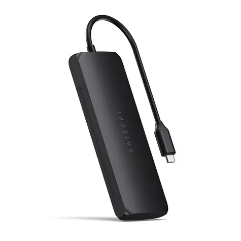 Satechi USB-C Hybrid-Multiport, schwarz / Adapter / HDMI / SSD / 2x USB-A / PD 100 W