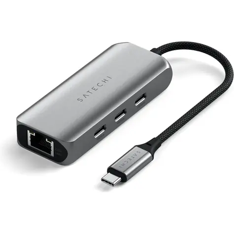 Satechi 4-in-1 USB-C-Hub, grau / 3x USB-C / RJ45