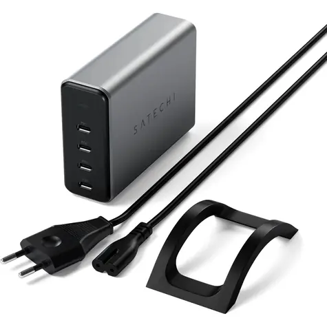 Satechi 165W USB-C GaN-Ladegerät, grau / Ladeadapter / 4X USB-C / PD 100 W