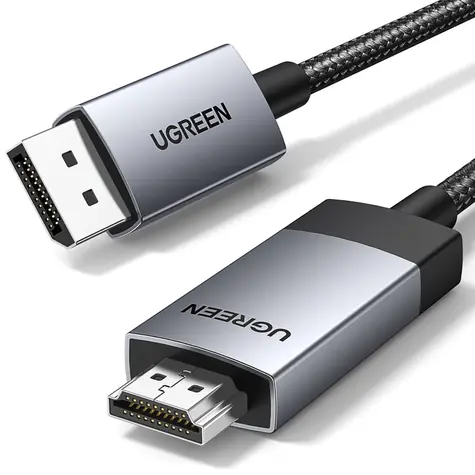 Ugreen DP119 DisplayPort-HDMI-Kabel, 2 m, grau / 4K 60 Hz