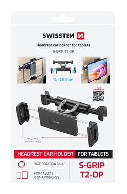 Swissten S-GRIP T2-OP Tablet-Halterung (12-25,5 cm) für Auto, schwarz