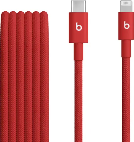 Beats-Kabel USB-C (M) - Lightning (M) 1,5 m rot / geflochten