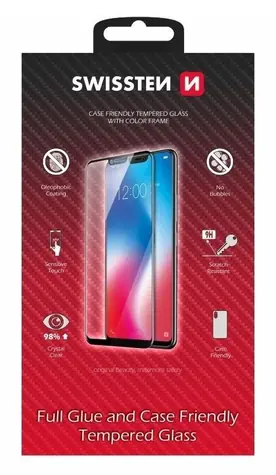 Swissten Schutzhülle aus Schutzglas, passend für Samsung Galaxy S26 5G, schwarz