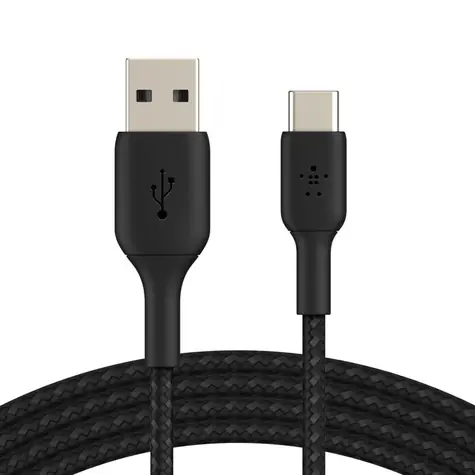 Belkin BOOST CHARGE geflochtenes Kabel USB-A auf USB-C schwarz / 15 cm