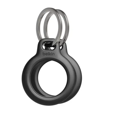 Belkin Hülle für Apple AirTag mit Schlüsselring, schwarz / 2 Stück