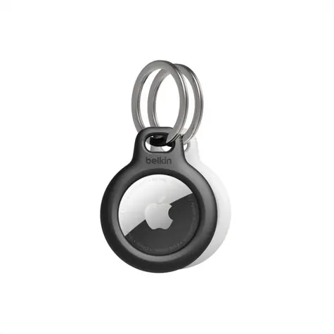 Belkin Hülle für Apple AirTag mit Schlüsselring, schwarz-weiß / 2 Stück
