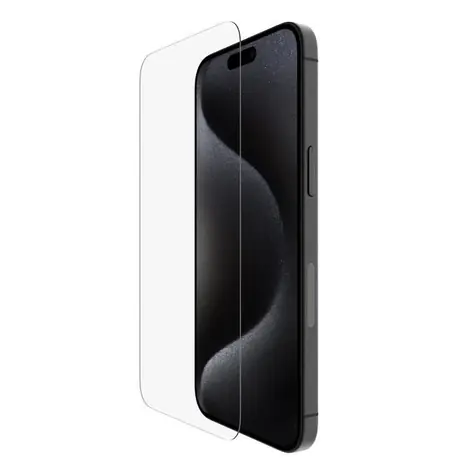 Belkin SCREENFORCE Gehärtetes Glas, antimikrobiell, Schutzglas für Apple iPhone 15 Pro Max
