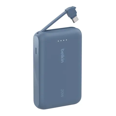 Belkin BOOST CHARGE Powerbank 10000mAh + integriertes Kabel blau / 20W PD / USB-C