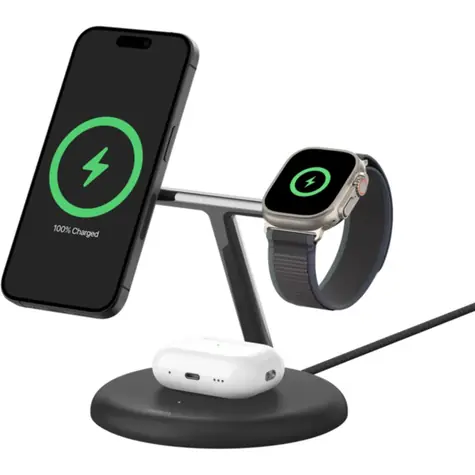 Belkin BOOST CHARGE PRO Qi2 Kabellose Ladestation 3-in-1 Schwarz / 15 W