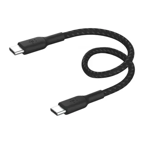 Belkin BOOST CHARGE geflochtenes Ladekabel USB-C auf USB-C schwarz / 60 W / 15 cm
