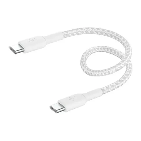 Belkin BOOST CHARGE geflochtenes Ladekabel USB-C auf USB-C weiß / 60 W / 15 cm