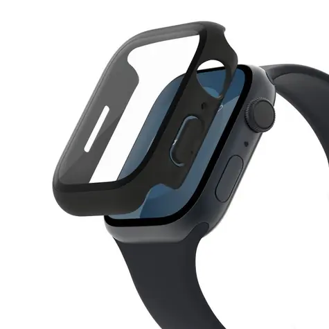 Belkin ScreenForce 2-in-1 Schutzhülle für Apple Watch Series 4/5/6/SE/7/8/9 (44/45 mm) Schwarz