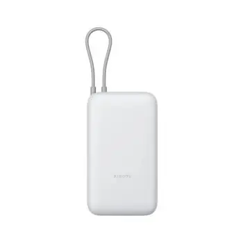XIAOMI Powerbank 20000mAh hellgrau / 1x USB-A + 1x USB-C / integriertes Kabel / 22,5W