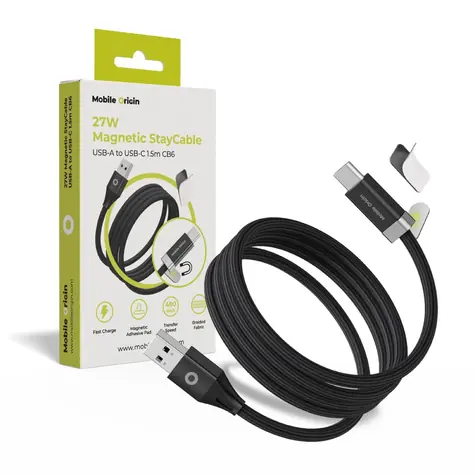 Mobile Origin Magnetic StayCable USB-A auf USB-C / 1,5 m / 27 W / CB6