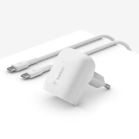 Belkin BOOST CHARGE Ladegerät weiß / USB-C Ladegerät / 20W / PD / mit 1m USB-C Kabel