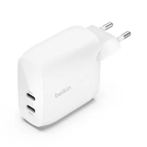 Belkin BOOST CHARGE Ladegerät weiß / Ladegerät / 2x USB-C / 60W / PD