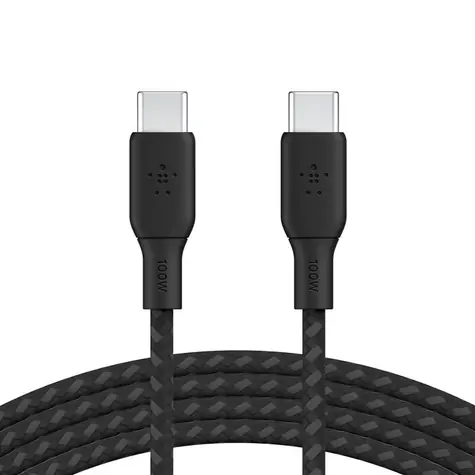 Belkin BOOST CHARGE Ladekabel, geflochten, USB-C auf USB-C, schwarz / 100 W / 3M